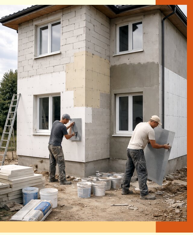 Утепление дома из газобетона в Костроме от 4288 руб./м² — заказать у ТепломастерКст