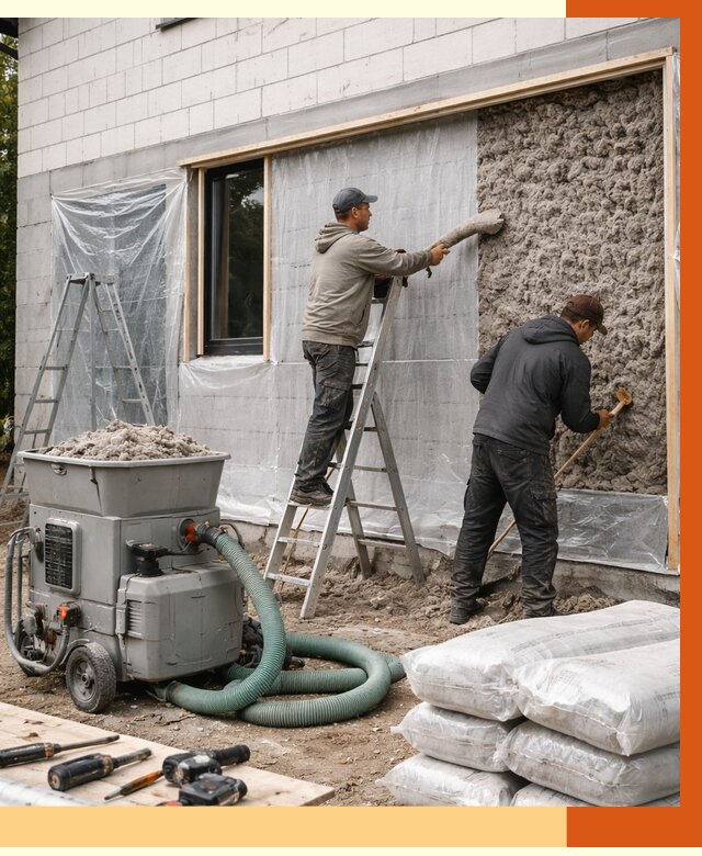 Утепление дома из газобетона эковатой в Костроме от 4594 руб./м2 | ТепломастерКст